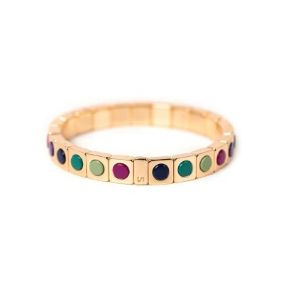 Bracelet Simone à bordeaux Colorama en métal émaillé multicolore